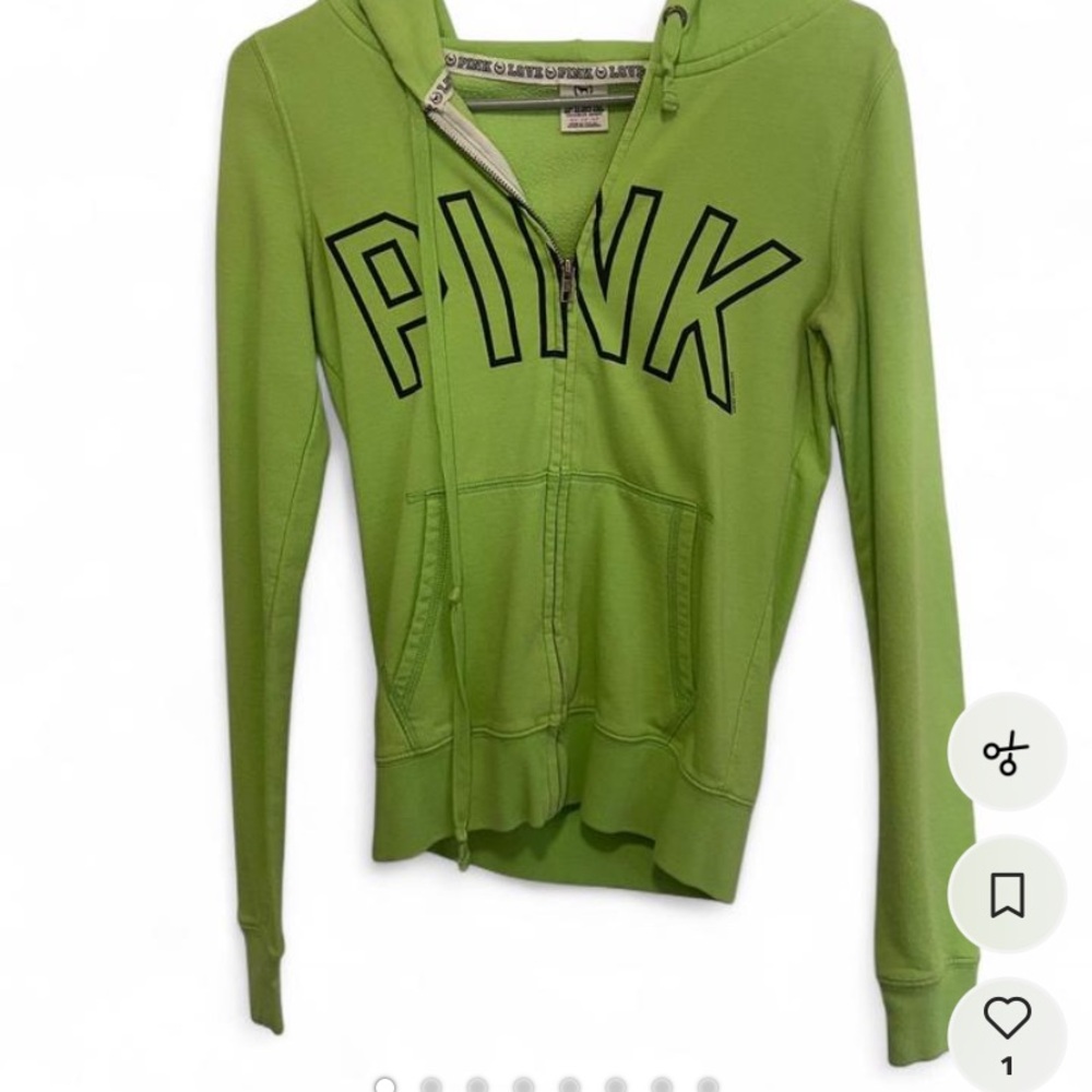 Lime vintage PINK Victoria's Secret Women's Hoodie